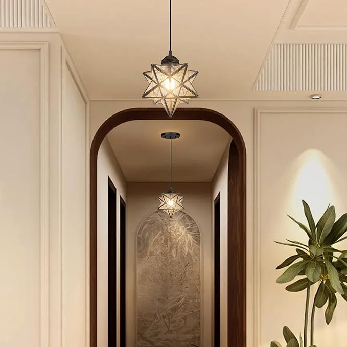Clear Glass Chandeliers Lighting Pendant Lights for Kitchen Island Dining Room Light Fixture Chandeliers Hanging Light with Warm Light Bulb-Ruum Studio Home