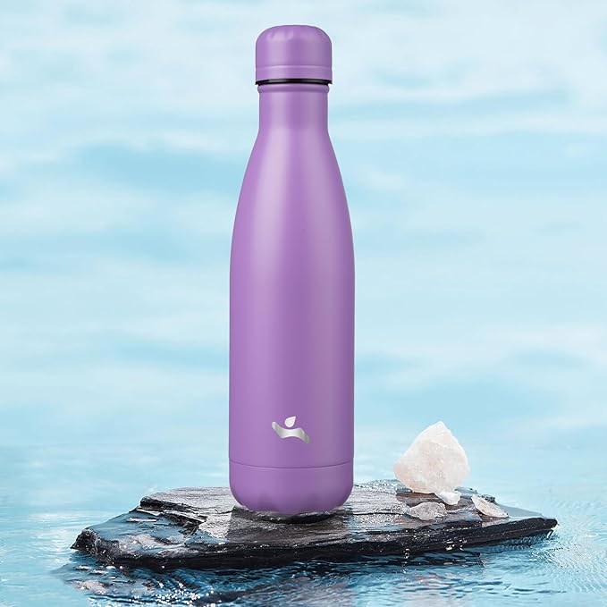 Insulated Water Bottles,17 oz Double Wall Stainless Steel Vacumm Metal Flask for Sports Travel,Lavender-Ruum Studio Home