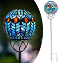 Afirst Solar Outdoor Garden Lights Decorative - Mosaic Solar Stakes Gazing Ball Waterproof Outdoor Lights Stakes for Pathway Yard Lawn Decoration(Green)-Ruum Studio Home