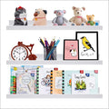 AZSKY White Kids Bookshelf Floating Shelves Wall Mounted 24 Inches Long Nursery Wooden Book Shelves for Toys Storage Picture Ledge Shelf for Living Room Bedroom Decor Books Photo Frames Set of 3-Ruum Studio Home