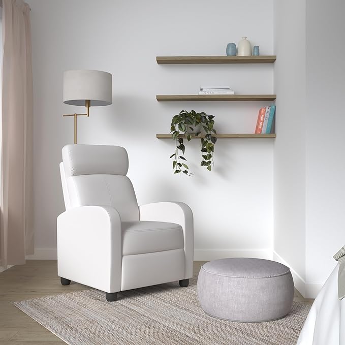 BestMassage | Recliner Chair | with 2 Point Massage Function | Textile Beige | with Lumbar Support, Adjustable Push Back, Footrest & Padded Seat | Easy Assembly | for Living Room, Home Theatre-Ruum Studio Home