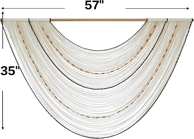 Macrame Wall Hanging Handcrafted Boho Wall Decor Bead Woven Wall Hanging for Bedroom, Living Room, Entryway, Farmhouse or Nursery Bohemian Home Aesthetic 57"x35"-Ruum Studio Home