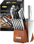 McCook® Knife Sets, German Stainless Steel Kitchen Knife Block Sets with Built-in Sharpener-Ruum Studio Home