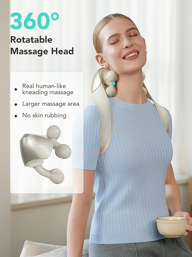 SKG Neck Massager for Pain Relief Deep Tissue Cordless Shiatsu Neck and Shoulder Massger with Heat H7 Ultra-Ruum Studio Home