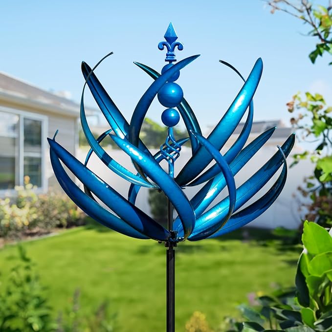 LimeHill Wind Spinner for Yard and Garden - Large Metal Kinetic Wind Sculptures, Yard Art Outdoor Decor (27 x 91 inches)-Ruum Studio Home