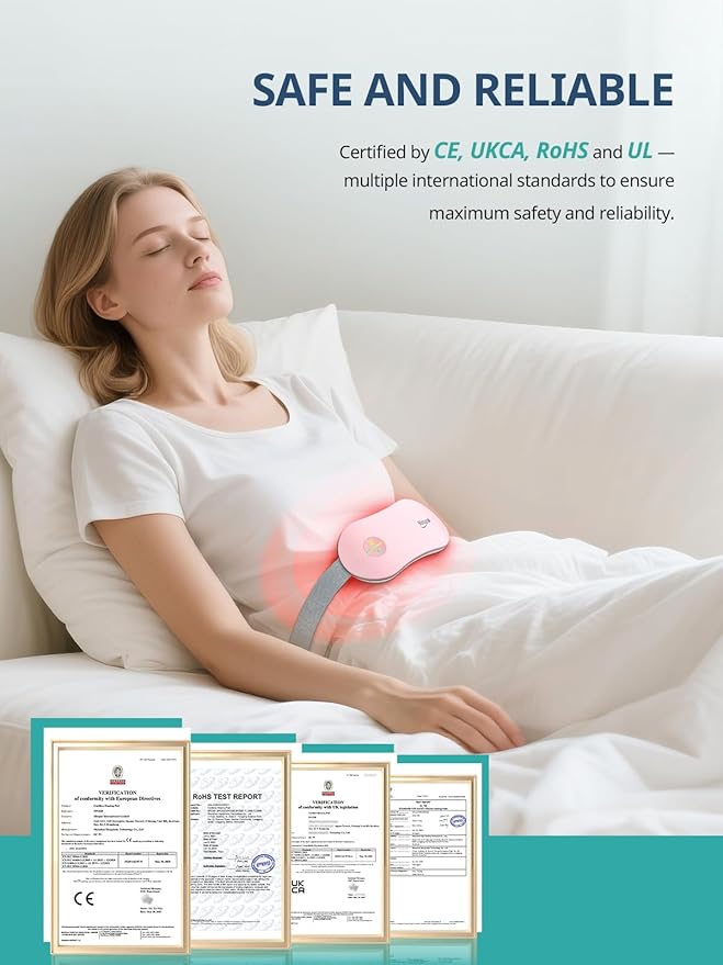 Slimpal Heating Pad for Period Cramps, Portable Cordless Electric Heating Pad for Menstrual Pain Relief Heat Belt, Rechargeable Wearable Heat Pad Gifts for Her Women Girl Wife Girlfriend, Purple-Ruum Studio Home