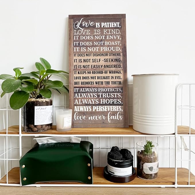 Love is Patient Love is Kind Wall Art, 1 Corinthians 13 Walls Arts, God Wall Decor, Bible Quotes Walls Decor, Christian Gift-Ruum Studio Home