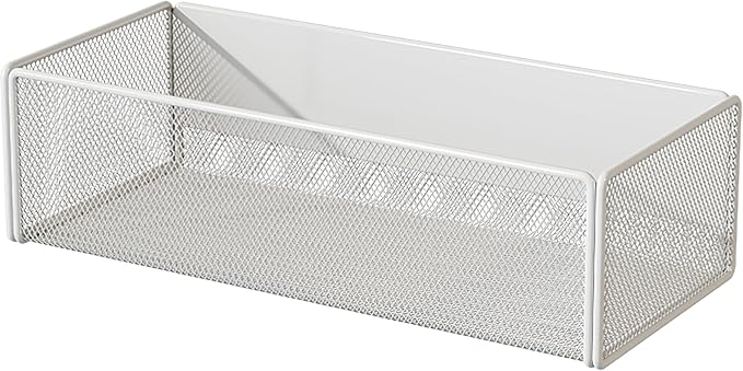 Magnetic Basket Organizer Holder for Fridge Magnetic Storage Bin Box Containers for Refrigerator Whiteboard Classroom (Large, White)-Ruum Studio Home