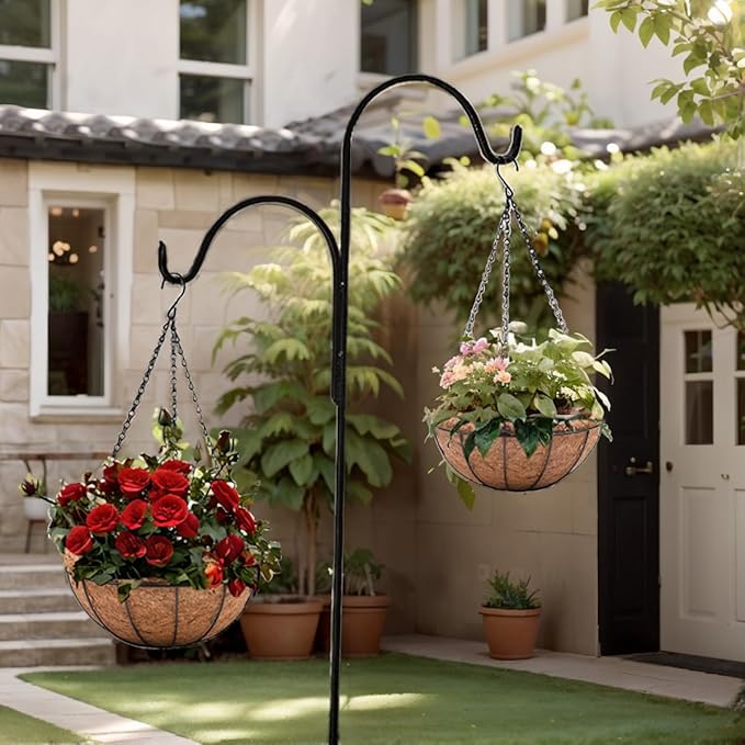 Hanging Baskets for Plants Outdoor(12 inch 4 Pack)- Coconut Coir Hanging Planters Outdoor,Metal Wire Baskets with Coco Liner, Hanging Pots for Plants Indoor, Flower Pots for Railings-Ruum Studio Home