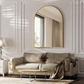 BEAUTYPEAK 30"x40" Arch Bathroom Mirror, Wall Mounted Vanity Metal Frame Mirror for Bedroom, Entryway, Living Room, Gold-Ruum Studio Home
