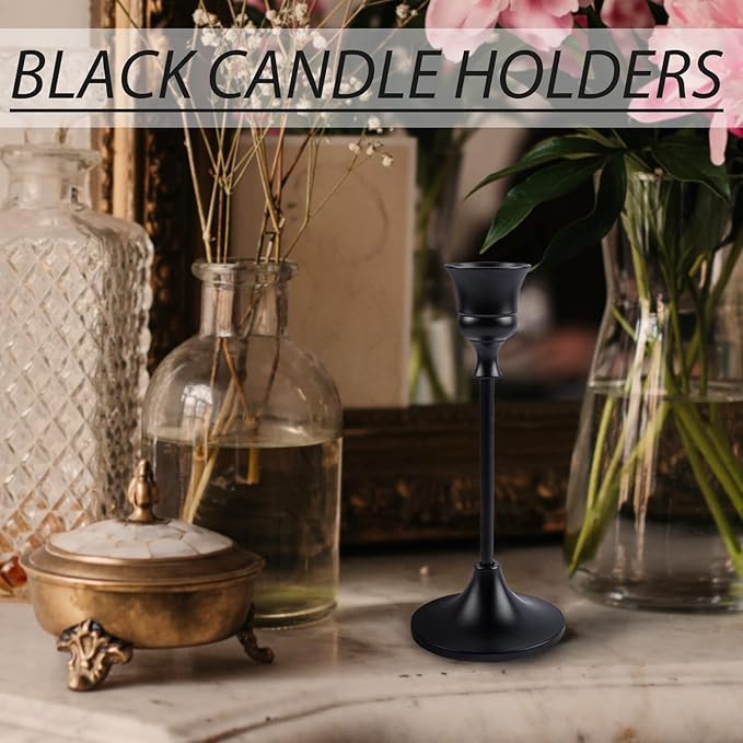 Candlestick Holders,Taper Candle Holder for Candlesticks Black Candelabra Candle Holder Vintage Candle Stick Candle Holders for Fireplace Party Dining Home-Ruum Studio Home