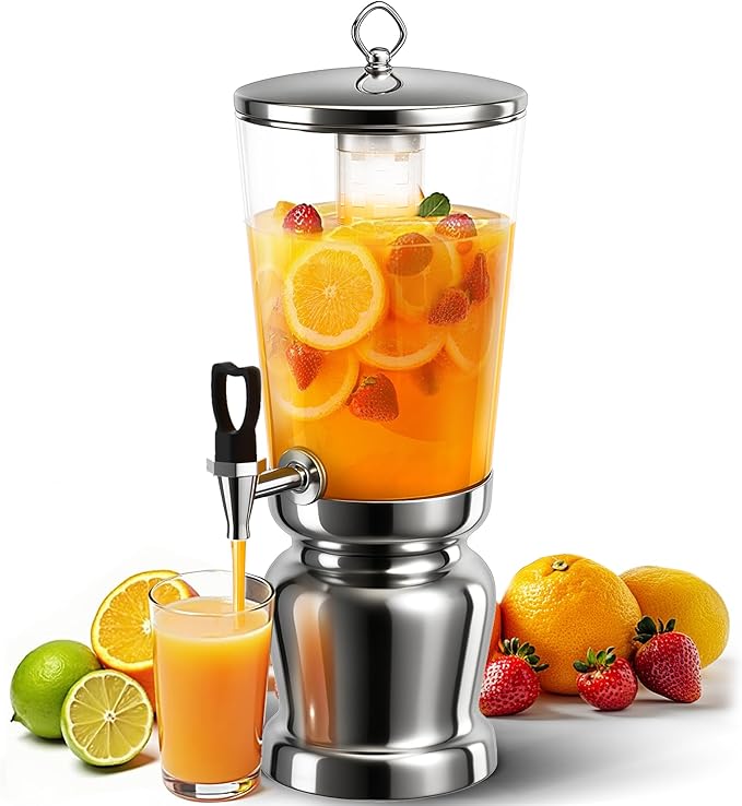 WantJoin Beverage Dispenser With Stand -2 Gallon Beverage Dispenser Drink Dispenser w/Upgraded Dual Cores & Base, Leakproof Spigot, Visible Container, Drink Dispenser For Parties, Events, Gathering-Ruum Studio Home