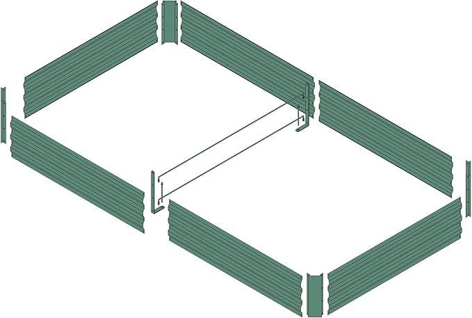 8x4x1ft Metal Raised Garden Bed Kit，Galvanized Garden Bed Box for Vegetables, Flowers, Herbs, and Succulents,240 Gallon Capacity - Green-Ruum Studio Home