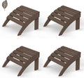 GREENVINES Adirondack-Ottoman | Wood Grain | Set of 4 | HDPE Plastic | Outdoor Footrest | All Weather | Foot Rest | Foot Stool | Dark Brown | for Adirondack Chair-Ruum Studio Home