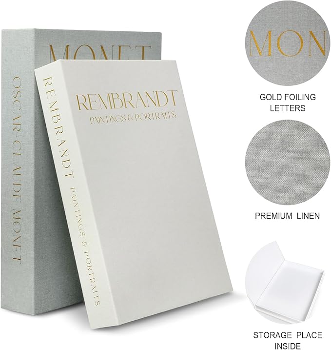 Linen Decorative Books for Home Decor,Set of 2 Aesthetic Faux Decor Book for Decoration,Fake Books for Bookshelf,Keepsake Storage Box (Sage & Beige)-Ruum Studio Home