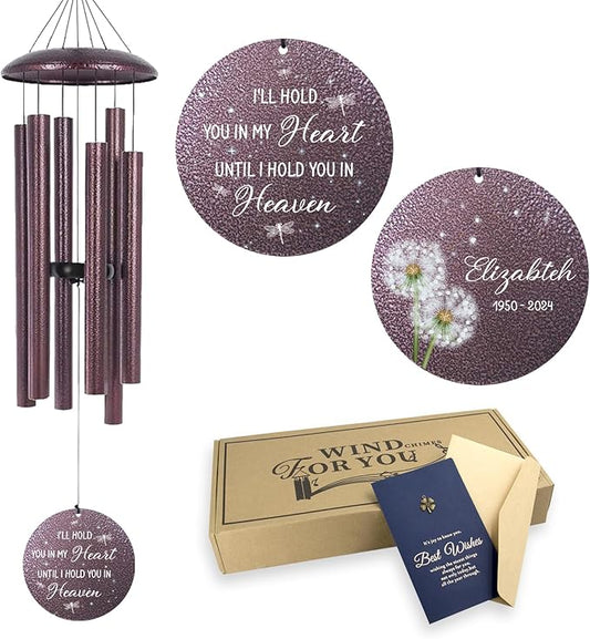 ASTARIN Personalized Memorial Wind Chimes, Customized Sympathy Deep Tone Wind Chime, Grief Gifts for Women Men Husband Wife, Windchimes in Memory of a Loved One Personalized-Ruum Studio Home