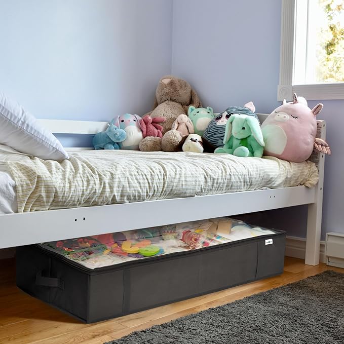 Closet Organizers and Storage - Maximize Space with Under Bed Storage Containers & Clothes Storage - Ideal Closet Organizer, Toy Storage Organizer & Underbed Storage (Black, 4 Pack)-Ruum Studio Home