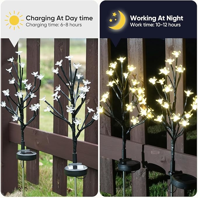 Solar Garden Lights Outdoor,Waterproof Outdoor Solar Lights for Outside Decorative 6Pack, 120Led Solar Flowers Garden Decor, for Yard Pathway,Lawn,Patio Fairy Decorations Gardening Gifts-Ruum Studio Home