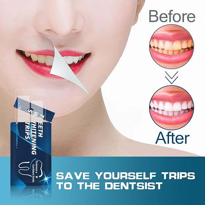 Teeth Whitening Strips - 14 Whitening Strips for Teeth Sensitive, Professional, Fast Remove Smoking, Coffee, Wine Stains, Teeth Whitening Kit Pack of 7 Non-Slip Strips Treatments-Ruum Studio Home