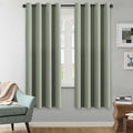 H.VERSAILTEX Winter Season Thermal Insulated Nickel Grommet Blackout Curtains/Draperies for Bedroom/Living Room - 2 Panels Set - 52x72 Inch - Solid Light Sage-Ruum Studio Home