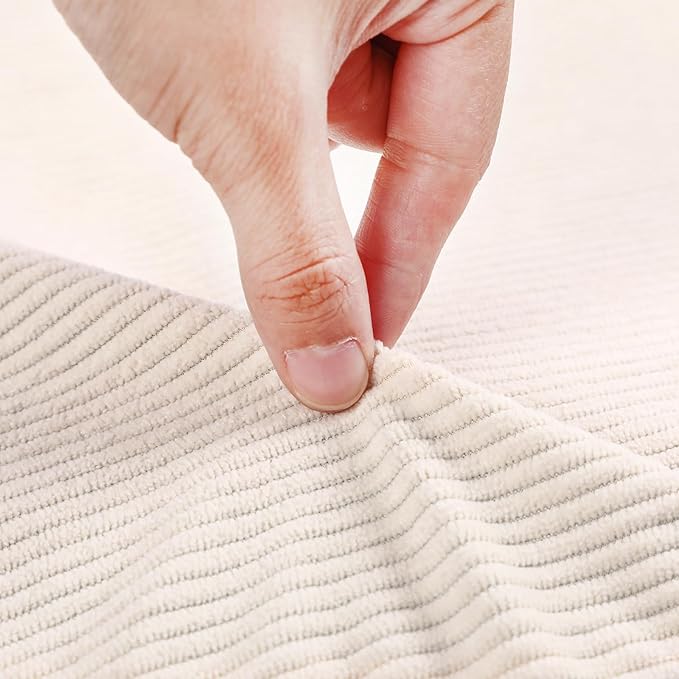 2 Pack Round Inflatable Pouf Ottoman Foot Rest for Couch 20 x 16 Inch Cozy Portable Floor Corduroy Poufs Foot Stool Ottoman with Pump for Living Room Bedroom Chair, Beige-Ruum Studio Home