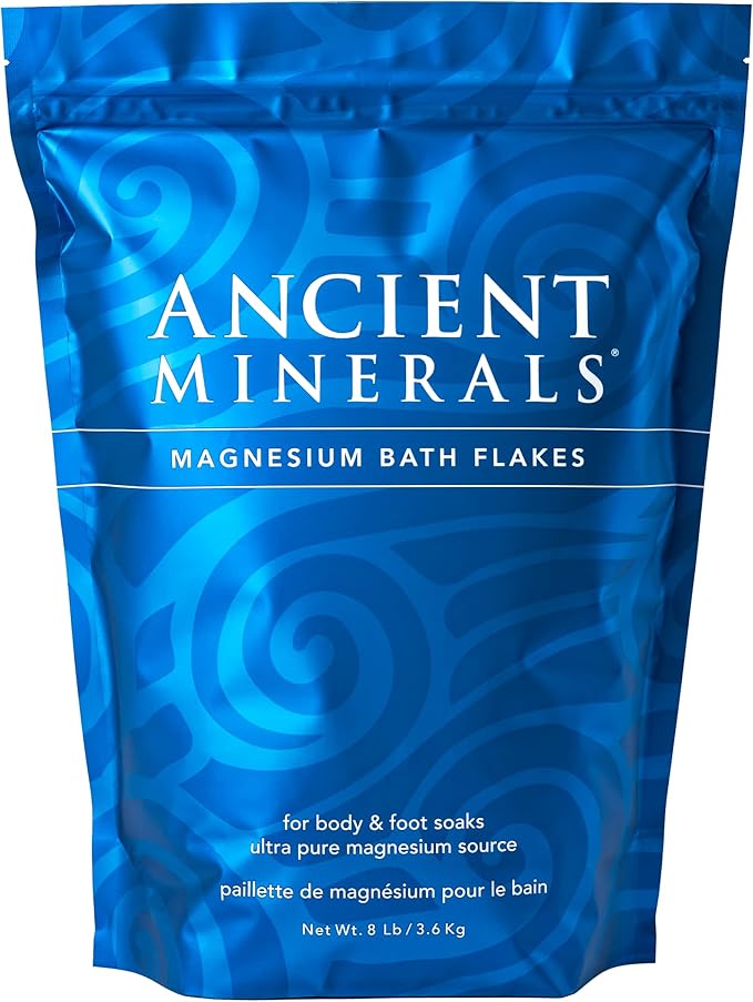 Ancient Minerals Magnesium Bath Flakes – Pure Zechstein Magnesium Chloride for Soaking and Whole-Body Replenishment, 8 lb Bag-Ruum Studio Home