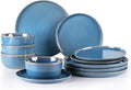 GBHOME Ceramic Dinnerware Sets for 4, 12 Pieces Stoneware Plates and Bowls Sets, Reactive Glaze Dishes -Scratch Resistant, Dishwasher&Microwave Safe-Alaskan Blue-Ruum Studio Home