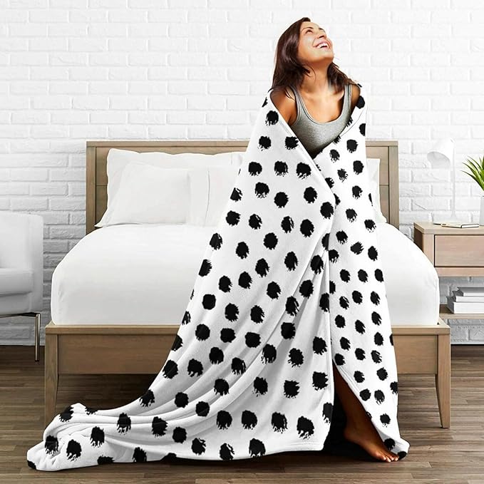 HGOD DESIGNS Polka DotsBlanket, Super Soft Brush Strokes Dots Throw Blanket 50"x60" Blanket for Bed Couch Chair Fall Winter Camping Living Room Office-Ruum Studio Home
