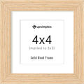upsimples 4x4 Picture Frame, Natural Solid Wooden Picture Frames, Display 3x3 with Mat or 4 x 4 Without Mat, Wall or Tabletop, 1 Pack, Natural-Ruum Studio Home
