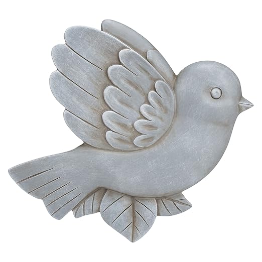 NAT & Jules Animal Character Shaped Dimensional Indoor Outdoor 11 inch Cast Resin Decorative Garden Stepping Stone, Patio, Walkway Sculpture Yard Art, Stone Grey Bluebird-Ruum Studio Home
