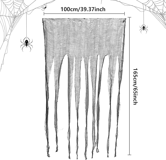 Sfcddtlg 4 Pcs Halloween Black Doorway Curtain- 65 x 39 Inch Creepy Door Curtain Decorations- Scary Spooky Cloth for Halloween Party Haunted House Decoration-Ruum Studio Home