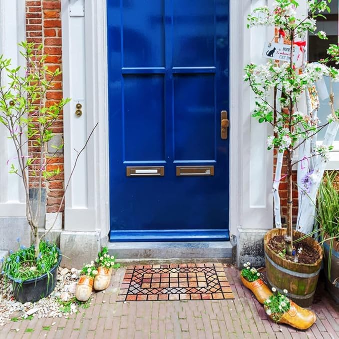 CHICHIC Welcome Door Mat 18 x 30 Inch Front Doormat Outdoors for Home Entrance Outdoors Mat for Outside Entry Way Doormat Entry Rugs, Heavy Duty Non Slip Rubber Back Low Profile, Colorful-Ruum Studio Home