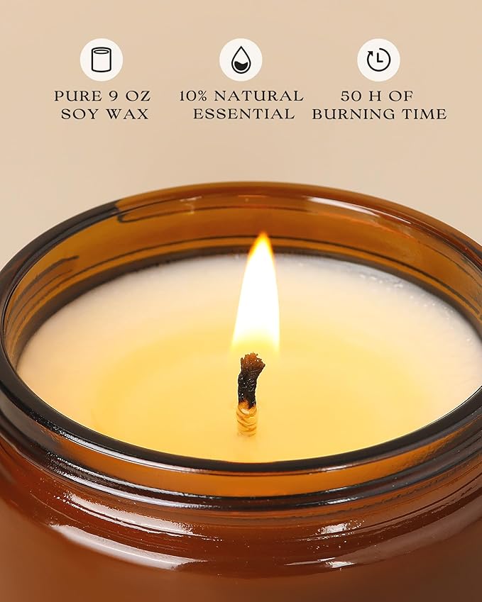 AOOVOO Hello Fall Candles - 9 oz Scented Candles, Aromatherapy Candle, Soy Candle for Home Scented-Ruum Studio Home