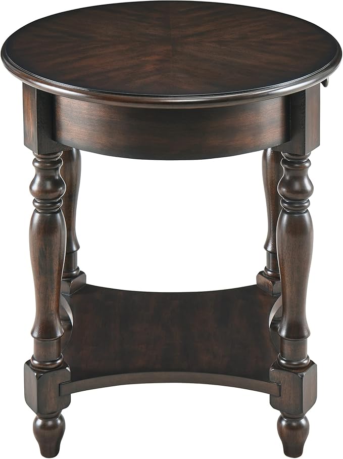MODERION Oval End Table with Drawer, Solid Wood Sofa Side Table with Storage Shelf, Traditional Living Room Corner Table, Nightstand, Easy Assembly 28” x 22” x 24” Retro Walnut CJZ2233DC-Ruum Studio Home