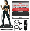 Hurtle Fitness Vibration Platform Machine - Home Gym Whole Body Shaker Exercise Machine Workout Trainer Fast Weight Loss w/Resistance Bands Easy Carry Wheel Remote Adjustable Speed-Ruum Studio Home
