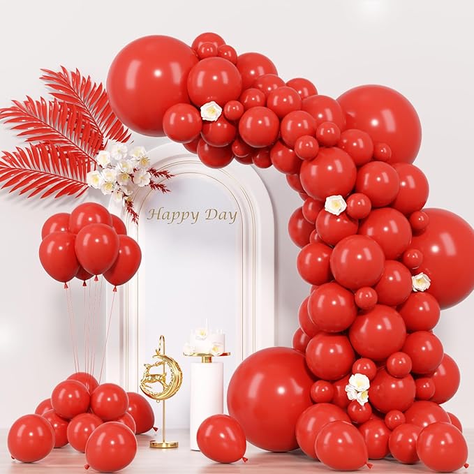 130pcs Red Balloons Different Sizes 18" 12" 10" 5" Party Latex Balloons for Valentine's Day Birthday Christmas Baby Shower Wedding Anniversary Party Decorations-Ruum Studio Home