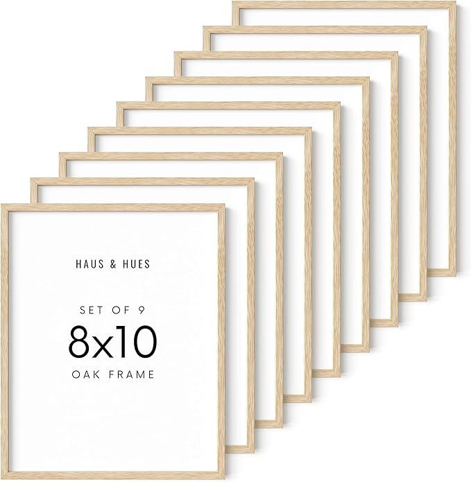 HAUS AND HUES 8x10 Frame Set of 9-8x10 Wood Picture Frame Natural Wood Frames Light Wood Frame Natural Wood Picture Frames-Ruum Studio Home