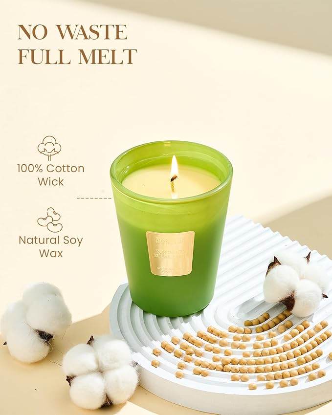 M&SENSE Rosemary Eucalyptus Scented Candle Home Decor, Natural Soy Wax,4.1oz 60 Hours Long Lasting Slow Burning, Aromatherapy Candle for Stress Relief-Ruum Studio Home