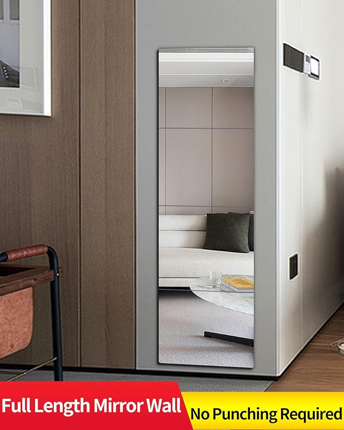Shatterproof Wall Mirror Full Length for Bedroom, Acrylic Gym Mirrors For Home, Extra Thick: 0.1 inch, 10 x 10 inch x 4 Pcs, Workout Mirrors Safe for Kids, Over The Door, Long Wall Mounted-Ruum Studio Home