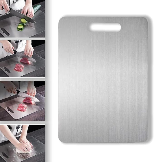 Titanium Cutting Board, New Upgrade Pure Titanium Cutting Boards for Kitchen,Food Grade 316 Stainless Steel Cutting Board，Double sided Dishwasher Safe 13.4 * 9inch-Ruum Studio Home