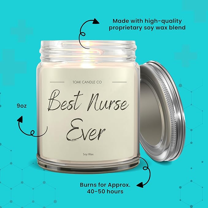 1OAK Vanilla Scented Nurse Candle - Best Nurse Gifts for Women, Men - RN Graduation Gift-Ruum Studio Home