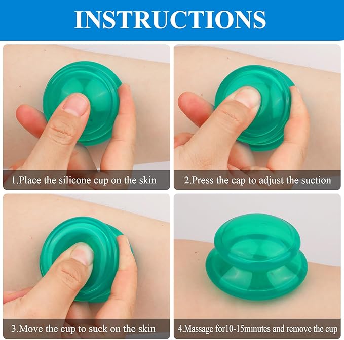 Silicone Cupping Therapy Sets, Cupping Kit for Massage Therapy,Anti Cellulite Cup, for Cellulite Reduction Joint Pain Muscle Pain-Ruum Studio Home