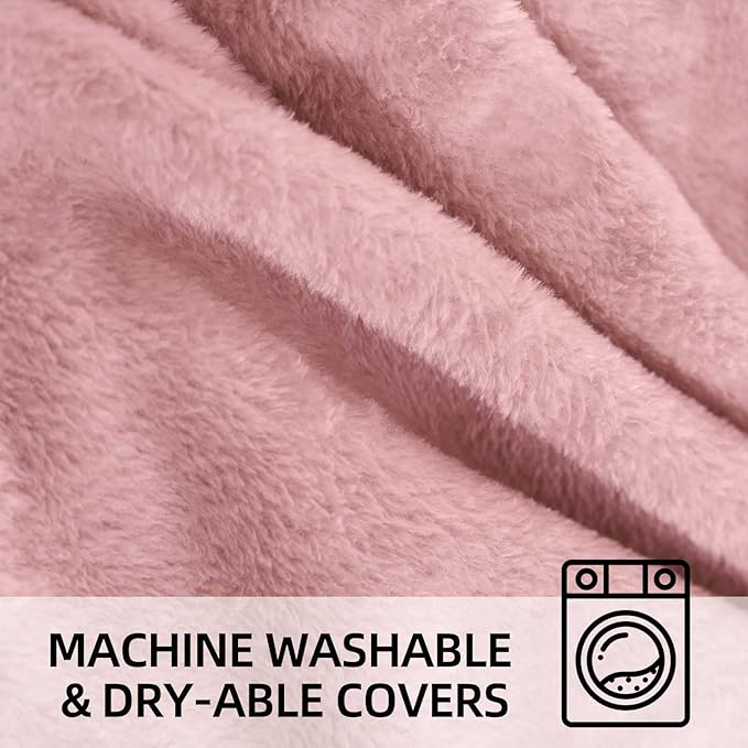 Bean Bag Chair 4Ft, Memory Foam Filled, Large Beanbag Chairs for Adults and Teens, Soft Sofa with Removable Flannel Cover, Round Couch for Living Room Bedroom College Dorm (Pink, 4FT-47×47"×24")-Ruum Studio Home