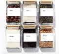 27 oz Glass Storage Jars with Bamboo Lid, set of 6, glass canisters with airtight lids, Clear jars with lids for Cookie, Candy, Tea, Coffee Bean and Rice (White)-Ruum Studio Home
