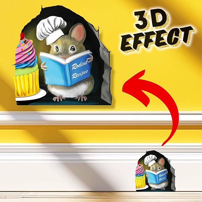 Adorable Pastry Mouse Reading Book Wall Sticker Decal – Kids Room, Classroom, Home Decor, Bookcase, Book Lover Gift, Children's Bedroom, Nursery, Cute Mouse, MICESTERPIECE-Ruum Studio Home