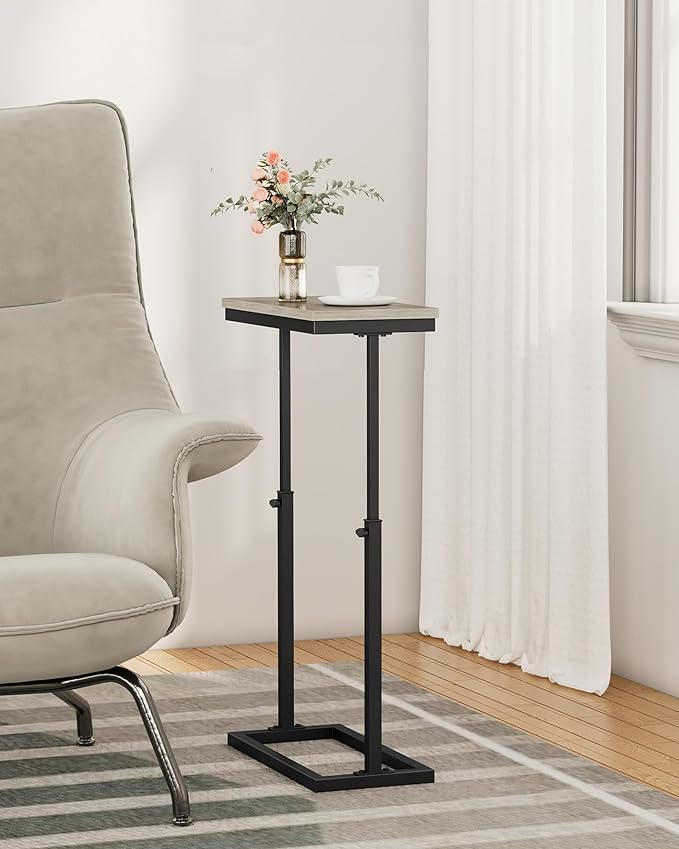 TUTOTAK End Table, Side Table, Tall Couch Table, Sofa Table, Living Room, Bedroom, Greige TB01BG083-Ruum Studio Home