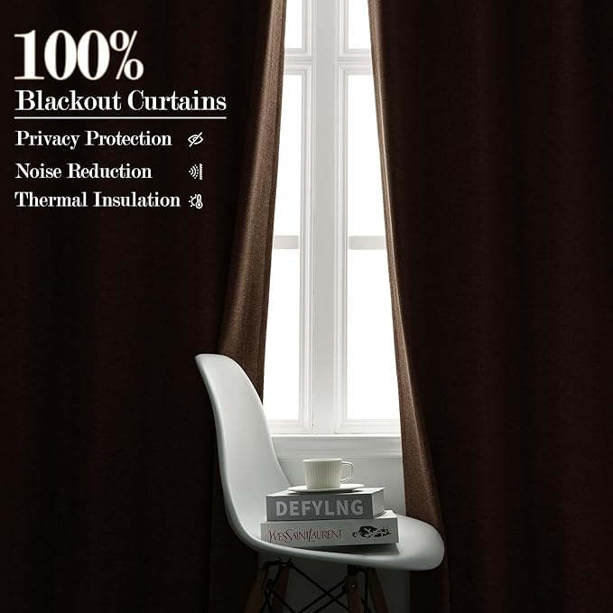 Extra Wide 100% Blackout Linen Textured Curtains - Room Dividers, W200 x L96 (1 Panel), Pinch Pleat Drapes for Living Room, Full Light Block Out Drapery for Sliding Door, Taupe-Ruum Studio Home