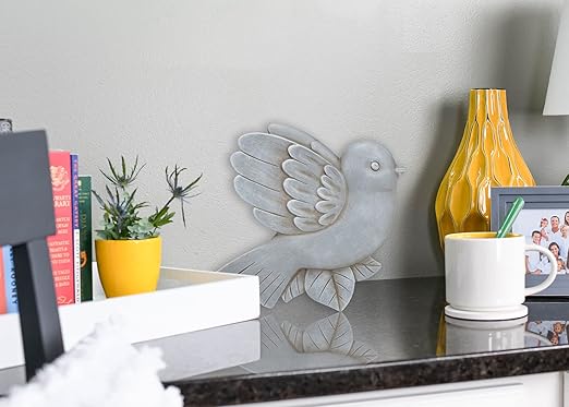 NAT & Jules Animal Character Shaped Dimensional Indoor Outdoor 11 inch Cast Resin Decorative Garden Stepping Stone, Patio, Walkway Sculpture Yard Art, Stone Grey Bluebird-Ruum Studio Home