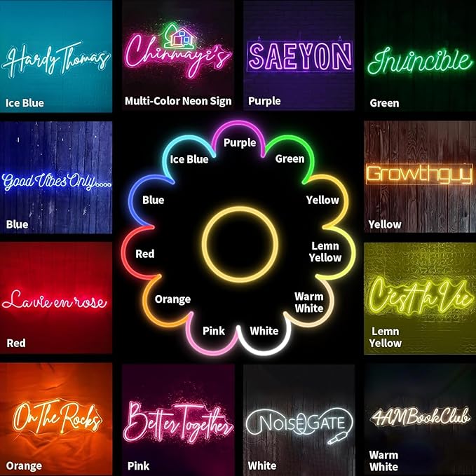 Custom Neon Sign, Custom LED Neon Sign Customizable for Business Salon Beauty Nail Studios Light Up Name Sign, Personalized Neon Light Suitable for Bar Bakeries Coffee Shop Decorations-Ruum Studio Home