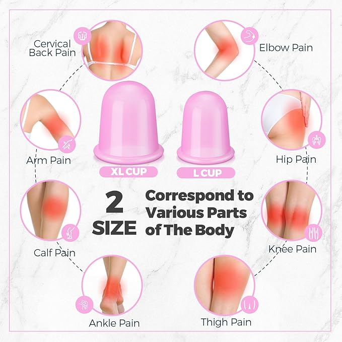 TrelaCo 12 Pcs 2 Size Cupping Therapy Set Silicone Anti Cellulite Cupping Kit for Massage Therapy Cupping Therapy Set Vacuum Suction Cup for Arthritis Relief, Pain Reduction Adults Home Use (Purple)-Ruum Studio Home